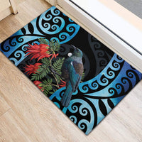 Tui Bird Kakabeak New Zealand Rubber Doormat Clianthus Galaxy Maori Koru Pattern