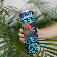 Tui Bird Kakabeak New Zealand Skinny Tumbler Clianthus Galaxy Maori Koru Pattern LT22 - Polynesian Pride
