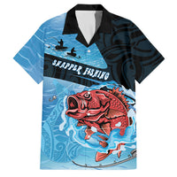 Personalised Snapper Fishing New Zealand Family Matching Puletasi and Hawaiian Shirt Tamure Fish Hook Maori Pattern