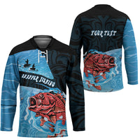 Personalised Snapper Fishing New Zealand Hockey Jersey Tamure Fish Hook Maori Pattern