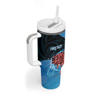 Personalised Snapper Fishing New Zealand Tumbler With Handle Tamure Fish Hook Maori Pattern LT22 - Polynesian Pride