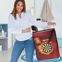 Personalised Darts New Zealand Laundry Basket Silver Fern Red Color LT22 - Polynesian Pride