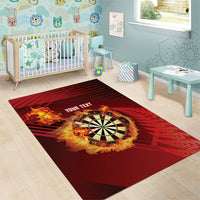 Personalised Darts New Zealand Area Rug Silver Fern Red Color