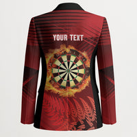 Personalised Darts New Zealand Blazer Silver Fern Red Color LT22 - Polynesian Pride