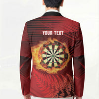 Personalised Darts New Zealand Blazer Silver Fern Red Color LT22 - Polynesian Pride