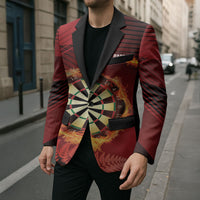Personalised Darts New Zealand Blazer Silver Fern Red Color LT22 - Polynesian Pride