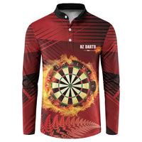 Personalised Darts New Zealand Button Sweatshirt Silver Fern Red Color
