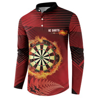 Personalised Darts New Zealand Button Sweatshirt Silver Fern Red Color