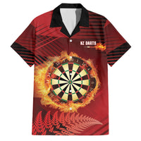 Personalised Darts New Zealand Family Matching Long Sleeve Bodycon Dress and Hawaiian Shirt Silver Fern Red Color LT22 Dad's Shirt - Short Sleeve Red - Polynesian Pride