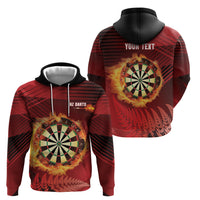 Personalised Darts New Zealand Hoodie Silver Fern Red Color