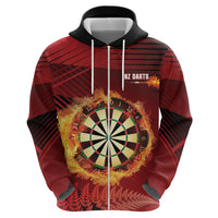 Personalised Darts New Zealand Hoodie Silver Fern Red Color