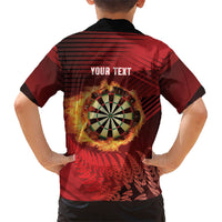 Personalised Darts New Zealand Kid Hawaiian Shirt Silver Fern Red Color LT22 - Polynesian Pride