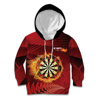 Personalised Darts New Zealand Kid Hoodie Silver Fern Red Color LT22 Hoodie Red - Polynesian Pride