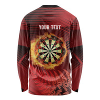 Personalised Darts New Zealand Long Sleeve Shirt Silver Fern Red Color