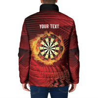 Personalised Darts New Zealand Padded Jacket Silver Fern Red Color LT22 - Polynesian Pride