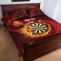 Personalised Darts New Zealand Quilt Bed Set Silver Fern Red Color