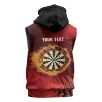 Personalised Darts New Zealand Sleeveless Hoodie Silver Fern Red Color
