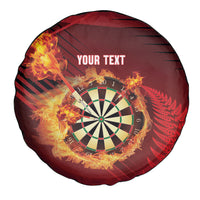 Personalised Darts New Zealand Spare Tire Cover Silver Fern Red Color LT22 - Polynesian Pride