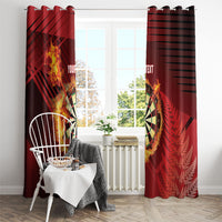 Personalised Darts New Zealand Window Curtain Silver Fern Red Color LT22 - Polynesian Pride