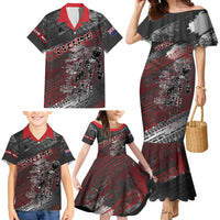 Personalised Cycling New Zealand Family Matching Mermaid Dress and Hawaiian Shirt Aotearoa Pride Sportswear