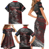 Personalised Cycling New Zealand Family Matching Short Sleeve Bodycon Dress and Hawaiian Shirt Aotearoa Pride Sportswear LT22 - Polynesian Pride