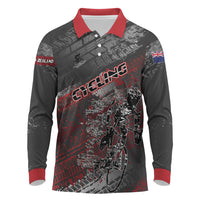 Personalised Cycling New Zealand Long Sleeve Polo Shirt Aotearoa Pride Sportswear