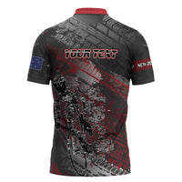 Personalised Cycling New Zealand Zipper Polo Shirt Aotearoa Pride Sportswear
