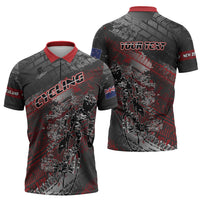 Personalised Cycling New Zealand Zipper Polo Shirt Aotearoa Pride Sportswear