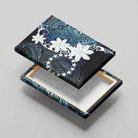 Cook Islands Maori Language Week Canvas Wall Art Tiare Maori Kuki Airani Blue Pattern