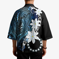 Cook Islands Maori Language Week Kimono Tiare Maori Kuki Airani Blue Pattern