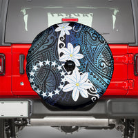 Cook Islands Maori Language Week Spare Tire Cover Tiare Maori Kuki Airani Blue Pattern LT22 - Polynesian Pride