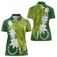 Cook Islands Maori Language Week Women Polo Shirt Tiare Maori Kuki Airani Green Pattern