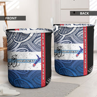 Personalised Cycling New Zealand Laundry Basket Aotearoa Map Fern Maori Pattern LT22 - Polynesian Pride