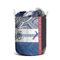 Personalised Cycling New Zealand Laundry Basket Aotearoa Map Fern Maori Pattern LT22 - Polynesian Pride