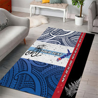 Personalised Cycling New Zealand Area Rug Aotearoa Map Fern Maori Pattern LT22 - Polynesian Pride