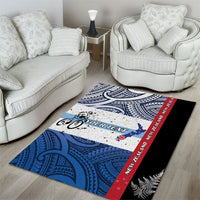 Personalised Cycling New Zealand Area Rug Aotearoa Map Fern Maori Pattern LT22 - Polynesian Pride