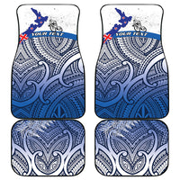 Personalised Cycling New Zealand Car Mats Aotearoa Map Fern Maori Pattern LT22 - Polynesian Pride