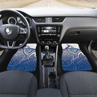 Personalised Cycling New Zealand Car Mats Aotearoa Map Fern Maori Pattern LT22 Set 2pcs - Front Blue - Polynesian Pride
