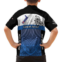 Personalised Cycling New Zealand Family Matching Mermaid Dress and Hawaiian Shirt Aotearoa Map Fern Maori Pattern LT22 - Polynesian Pride