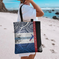 Personalised Cycling New Zealand Tote Bag Aotearoa Map Fern Maori Pattern