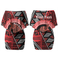 Personalised Tonga Language Week Family Matching Off Shoulder Short Dress and Hawaiian Shirt Heilala Turtle Malo E Lelei