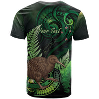 Kiwi New Zealand Personalised T Shirt Aotearoa Map Silver Fern Koru Pattern LT22 - Polynesian Pride