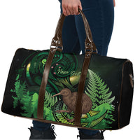 Kiwi New Zealand Personalised Travel Bag Aotearoa Map Silver Fern Koru Pattern