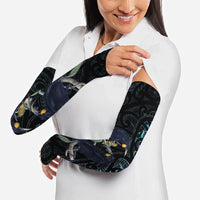New Zealand Huia Bird Arm Sleeves Paua Shell Maori Pattern