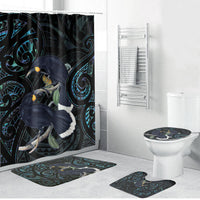 New Zealand Huia Bird Bathroom Set Paua Shell Maori Pattern
