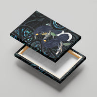 New Zealand Huia Bird Canvas Wall Art Paua Shell Maori Pattern