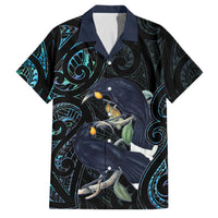 New Zealand Huia Bird Family Matching Summer Maxi Dress and Hawaiian Shirt Paua Shell Maori Pattern
