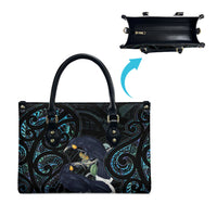 New Zealand Huia Bird Leather Bag Paua Shell Maori Pattern