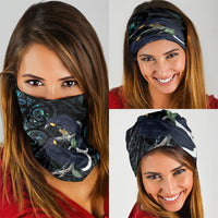 New Zealand Huia Bird Neck Gaiter Paua Shell Maori Pattern