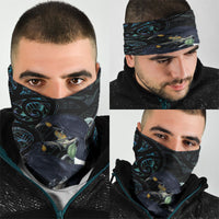 New Zealand Huia Bird Neck Gaiter Paua Shell Maori Pattern